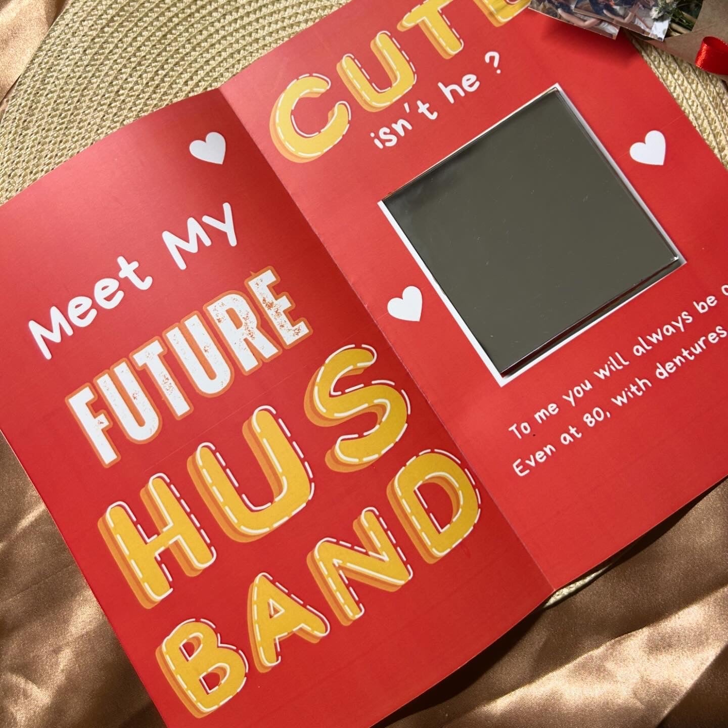 "Hey Hi—Meet My Husband" Mirror Card