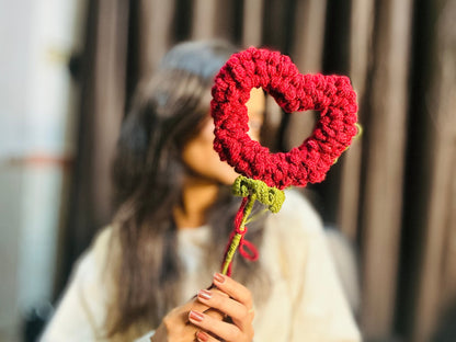 “Open heart bloom♥️” - crochet heart stick