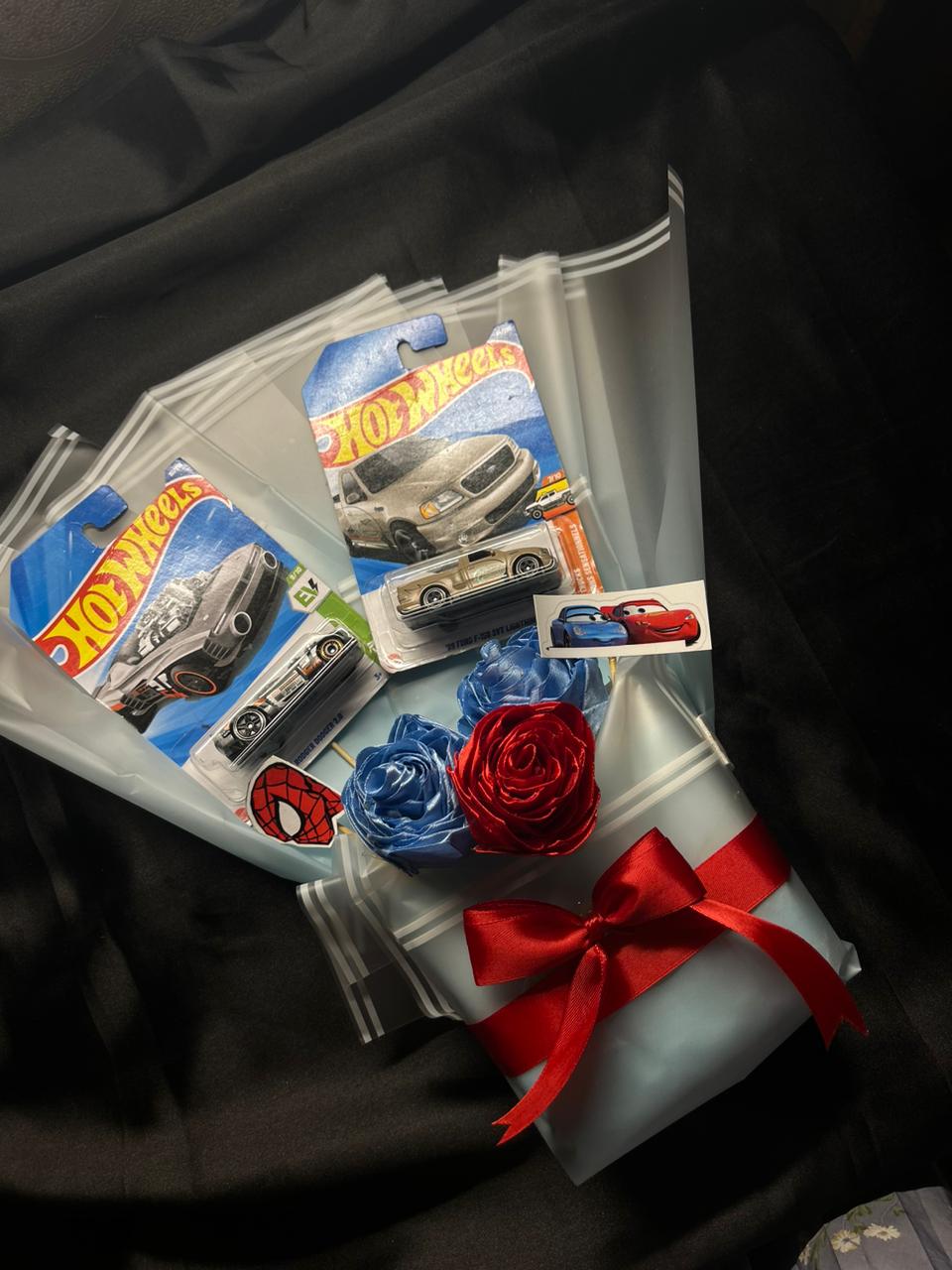 Hot Wheels Bouquet with Ribbon Flowers