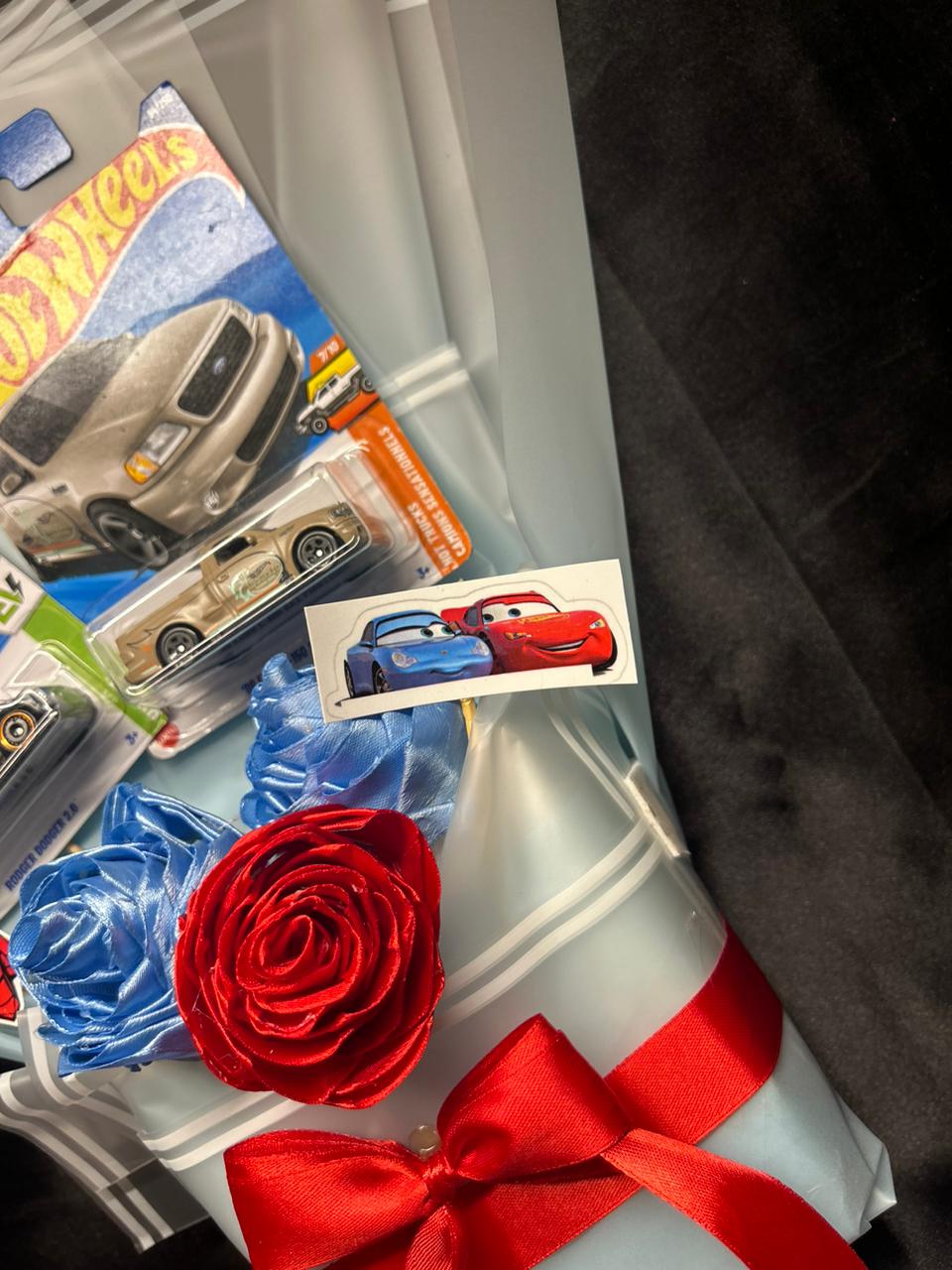 Hot Wheels Bouquet with Ribbon Flowers