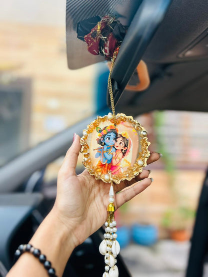 "Radha-Krishna" Dual sided Car Hanging