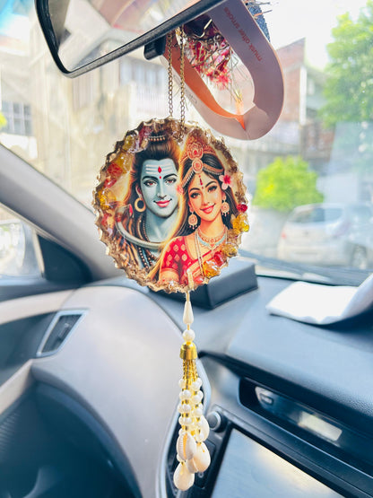 "Shiv-Shakti" Dual Sided Car Hanging