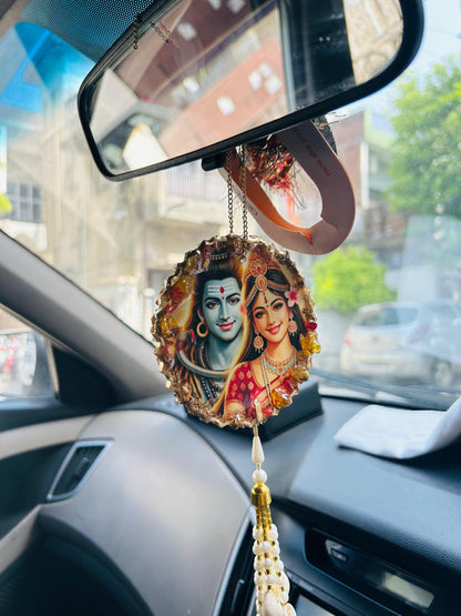 "Shiv-Shakti" Dual Sided Car Hanging