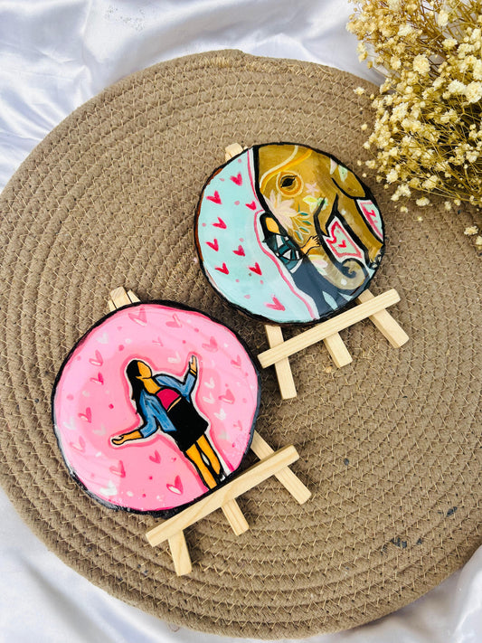 Flat Portrait on Wood